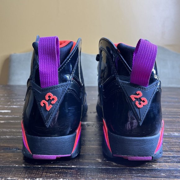 Women's Air Jordan 7 Retro Sneakers Black Patent Size 7.5 Womens 313358-006 - Picture 5 of 7